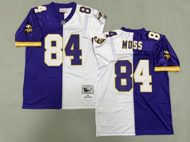 Men 2025 Minnesota Vikings #84 Moss white purple Throwback Limited NFL Jersey style 001->minnesota vikings->NFL Jersey